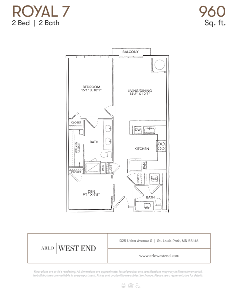 a floor plan of a bedroom apartment